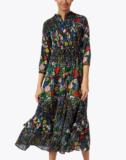 Bazaar Black Floral Cotton Voile Maxi Dress | Banjanan | Halsbrook