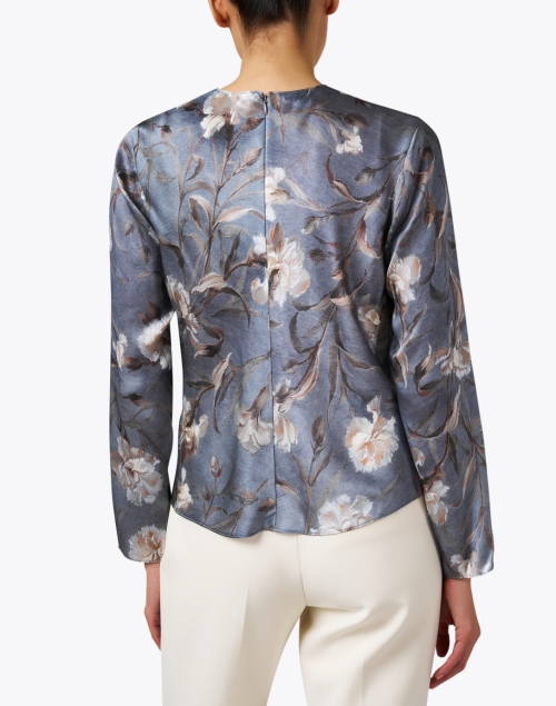 Back image - Vince - Floral Print Silk Blouse