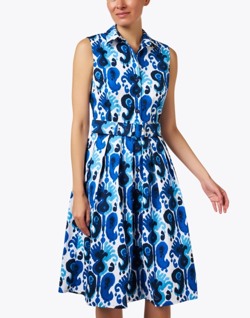 Front image - Samantha Sung - Audrey Blue and White Print Dress