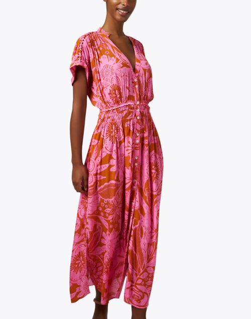 Front image - Poupette St Barth - Becky Pink Floral Dress 