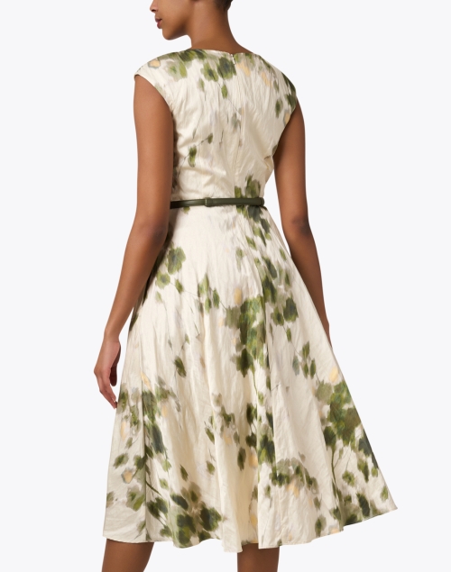 Back image - Max Mara Studio - Pineta Ivory and Green Printed Dress