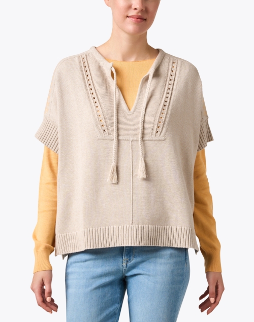 Front image - Repeat Cashmere - Sand Cotton Knit Pullover