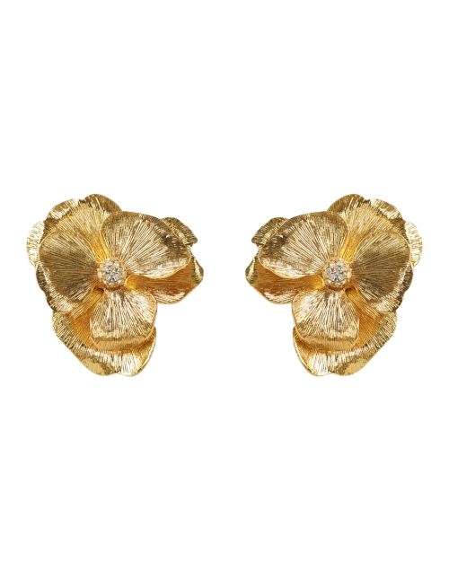 Product image - Kenneth Jay Lane - Gold Flower Clip Earrings