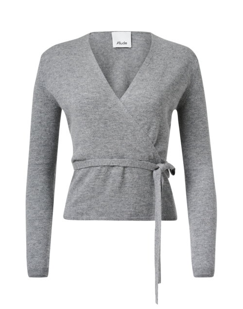 Product image - Allude - Grey Wool Cashmere Wrap Sweater 