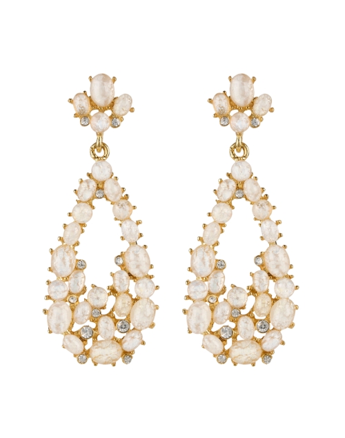 Product image - Kenneth Jay Lane - Gold and White Opal Crystal Teardrop Earrings