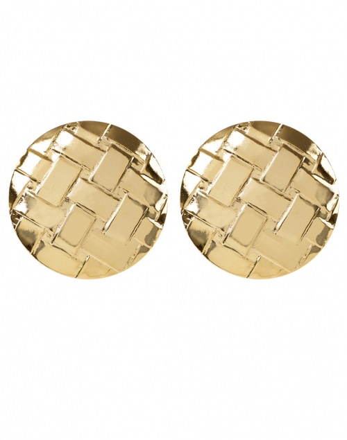 Product image - Jennifer Behr - Gertie Gold Weave Circular Stud Earrings