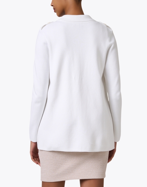 Back image - Kinross - White Cotton Cashmere Cardigan