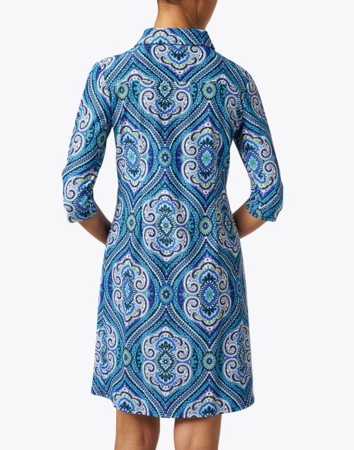 Back image - Jude Connally - Susanna Blue Print Shirt Dress