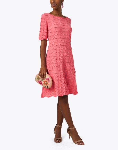 Coral Textured Knit Dress