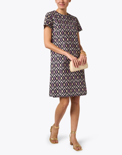 Look image - Repeat Cashmere - Navy Print Cotton Shift Dress