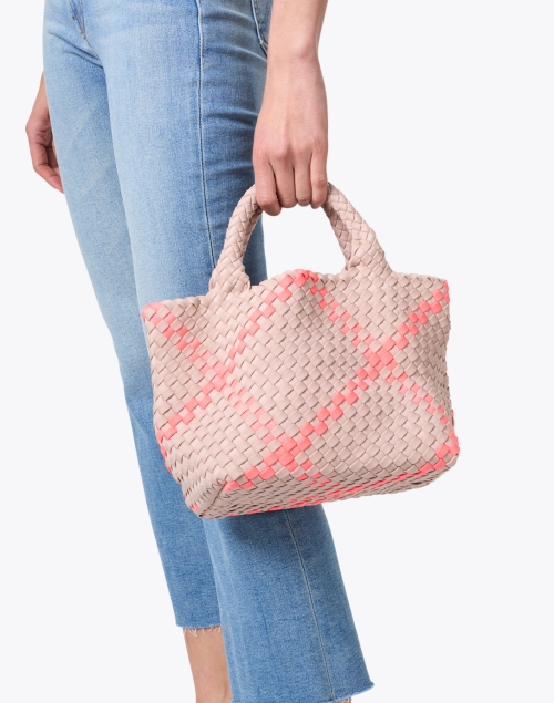 St. Barths Mini Pink Plaid Woven Handbag
