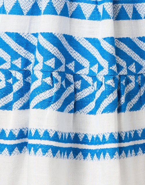 Fabric image - Sail to Sable - White and Blue Print Cotton Tunic Dress
