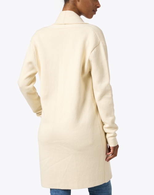 Back image - Burgess - Cream Cotton Cashmere Travel Coat
