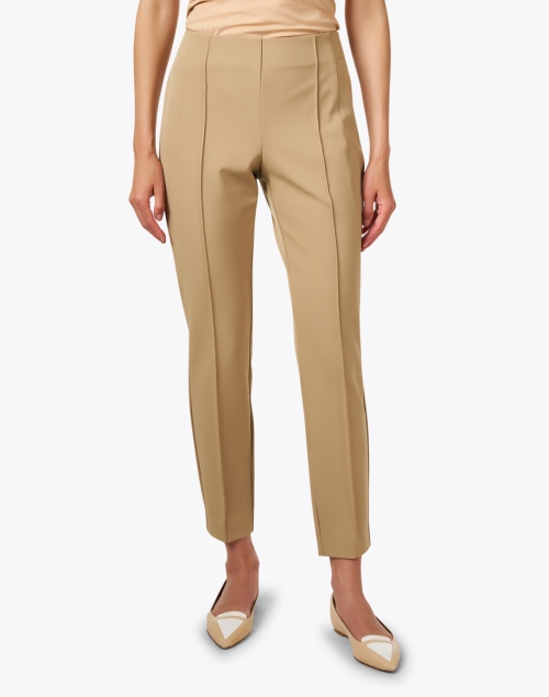 Front image - Lafayette 148 New York - Gramercy Tan Stretch Pintuck Pant