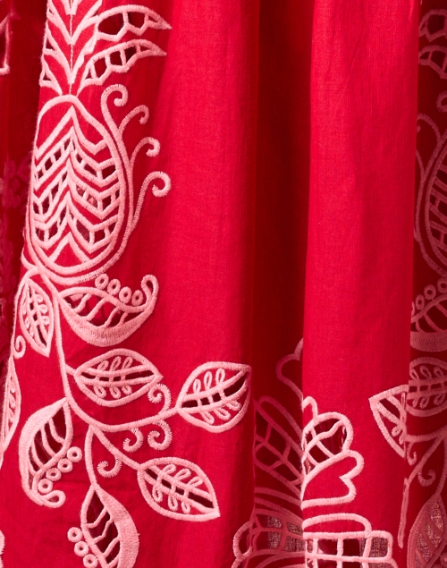 Fabric image - Farm Rio - Red Floral Embroidered Dress