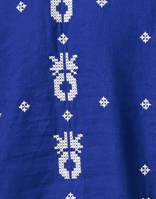 Fabric image - Farm Rio - Blue Embroidered Top 