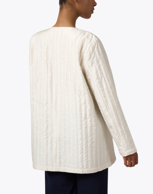 Back image - Eileen Fisher - Bone Quilted Silk Jacket