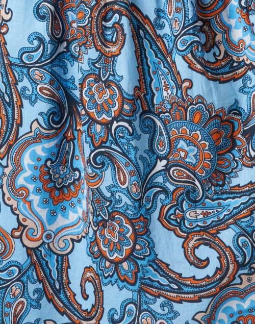 Fabric image - Jude Connally - Blue and Orange Paisley Print Dress