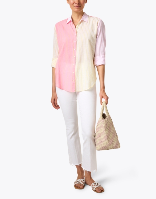 Look image - Xirena - Beau Pink and Yellow Stripe Shirt