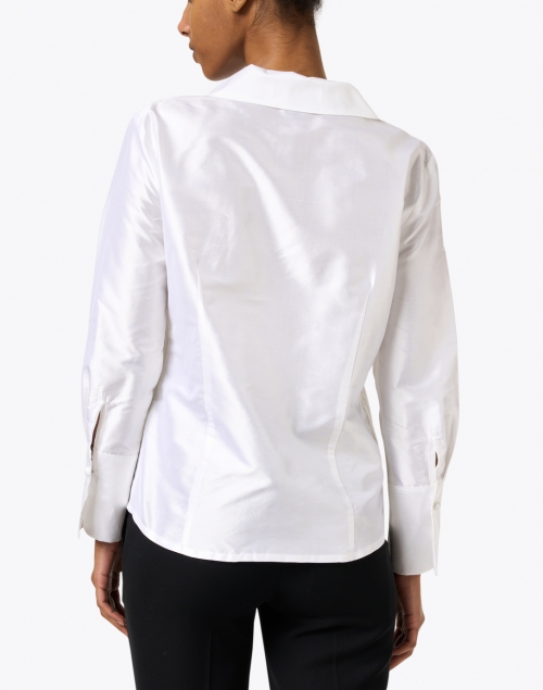 Back image - Connie Roberson - White Silk Button Up Shirt