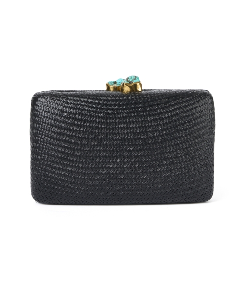 Product image - Kayu - Jen Black Straw Clutch with Turquoise Closure