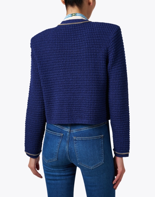 Back image - Shoshanna - Maeve Blue Knit Jacket