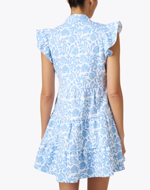 Back image - Sail to Sable - Blue Floral Print Tunic Dress