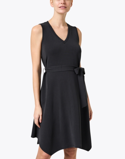 Front image - Southcott - Abby Black Ribbed Dress 
