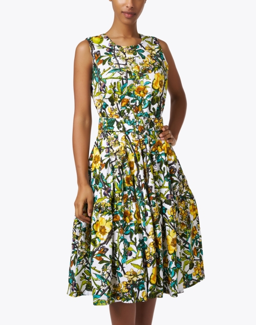Front image - Samantha Sung - Rose Yellow Multi Print Cotton Dress