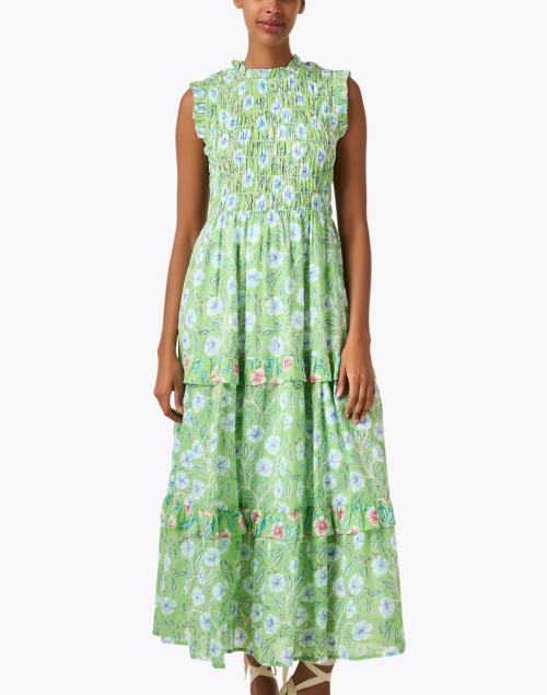 Front image - Oliphant - Amalfi Green Floral Cotton Dress
