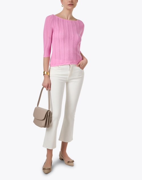 Jackie Pink Pointelle Sweater