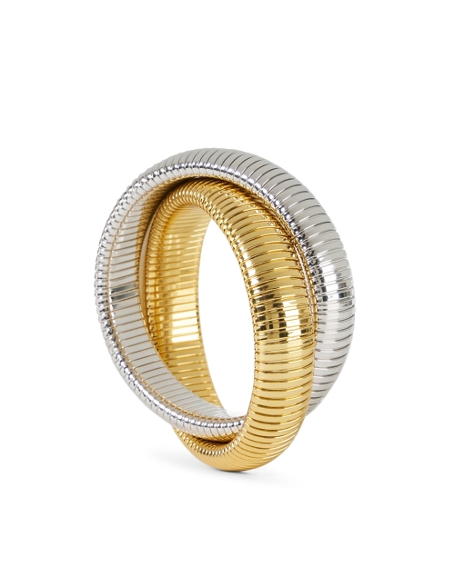 Front image - Janis by Janis Savitt - Double Gold and Rhodium Cobra Bracelet