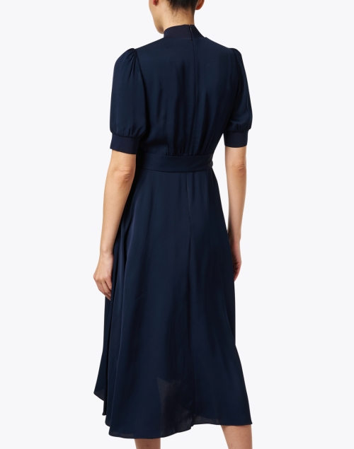 Back image - L.K. Bennett - Violet Navy Belted Dress