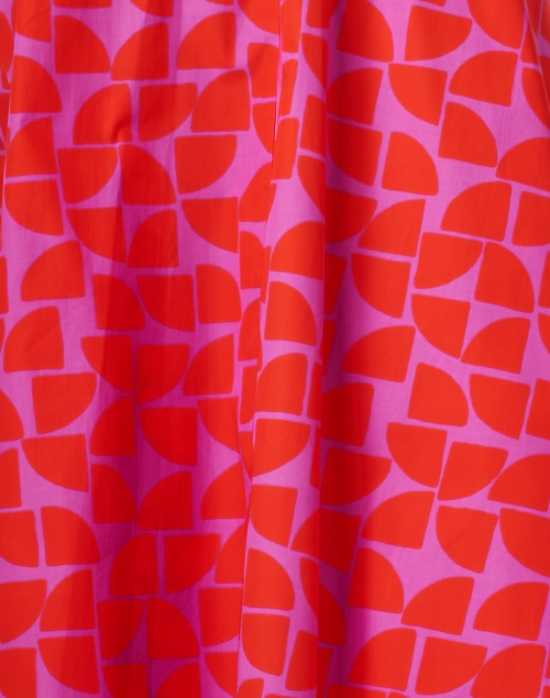 Fabric image - Rosso35 - Red and Pink Geometric Printed Dress