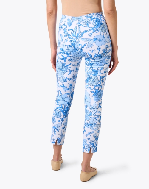 Back image - Gretchen Scott - Blue Floral Print Pull On Pant