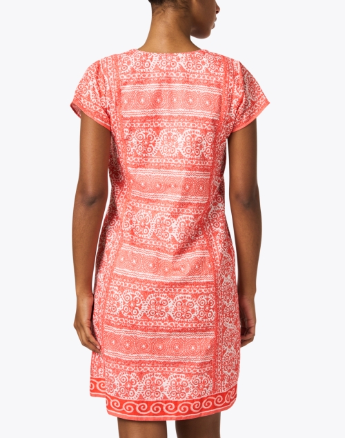 Back image - Bella Tu - Coral Print Cotton Dress