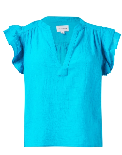 Product image - Honorine - Luna Blue Cotton Gauze Top