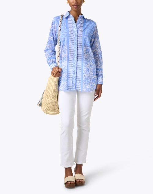 Look image - Bella Tu - Blue Printed Cotton Shirt