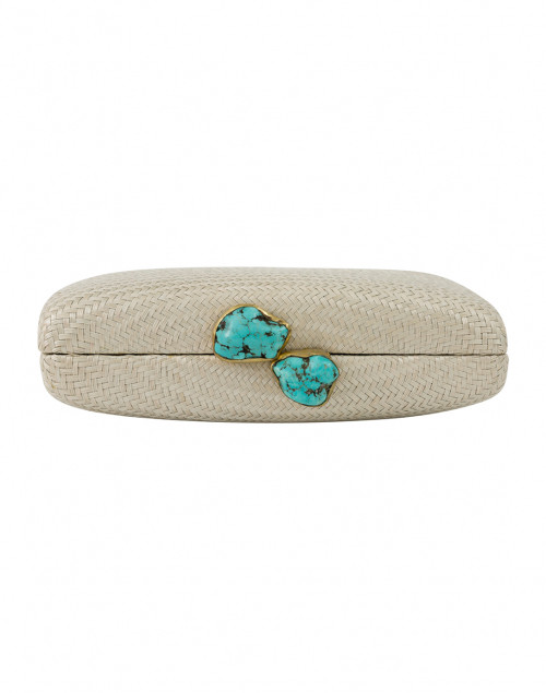 Front image - Kayu - Jen Silver Straw Clutch
