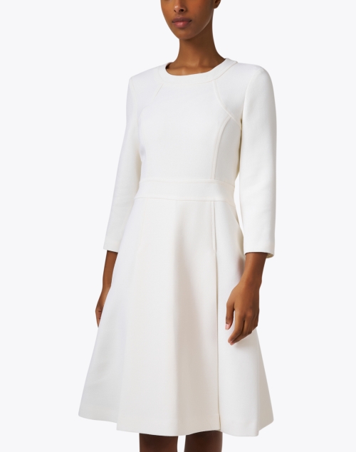 Front image - Jane - Suki White Wool Crepe Dress