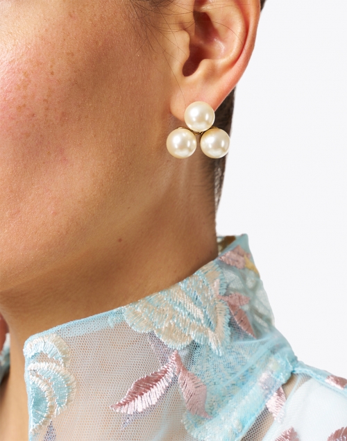 Polly Three Pearl Stud Earrings