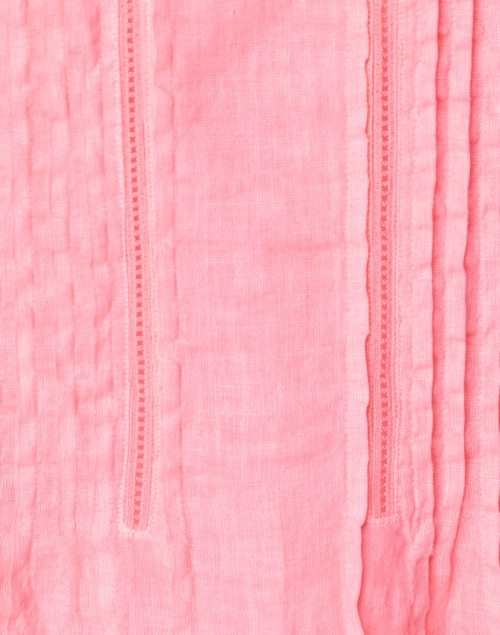 Fabric image - 120% Lino - Hibiscus Pink Linen Pintucked Shirt