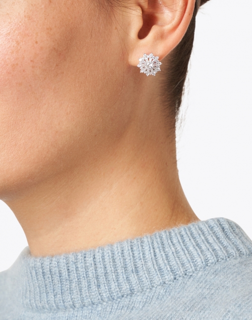 Silver Shining Star Stud Earrings