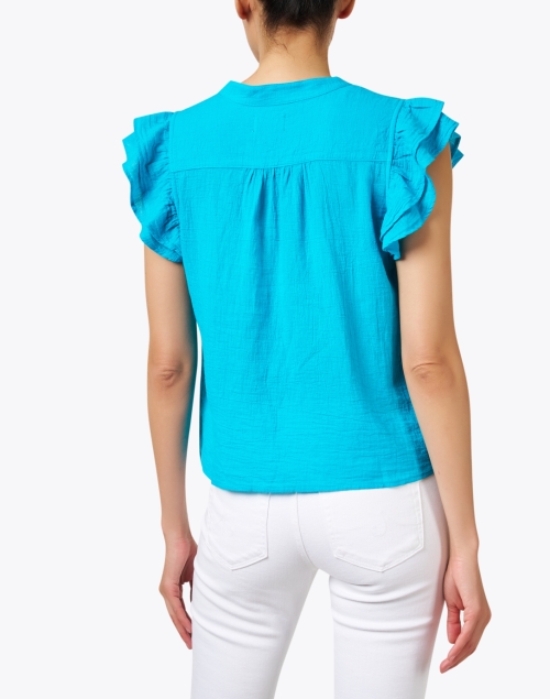Back image - Honorine - Luna Blue Cotton Gauze Top