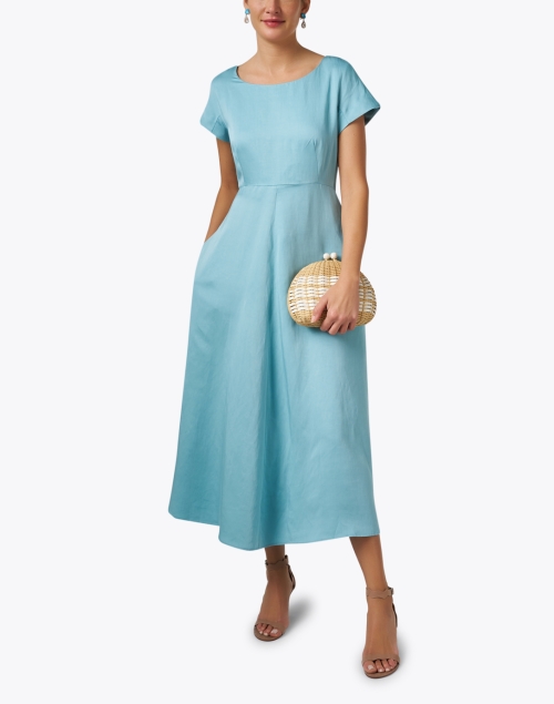 Ghiglia Blue Fit and Flare Dress