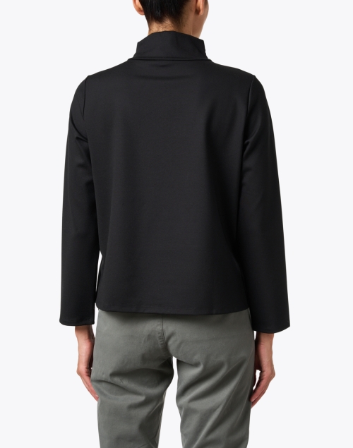 Back image - Eileen Fisher - Black Stretch Ponte Top