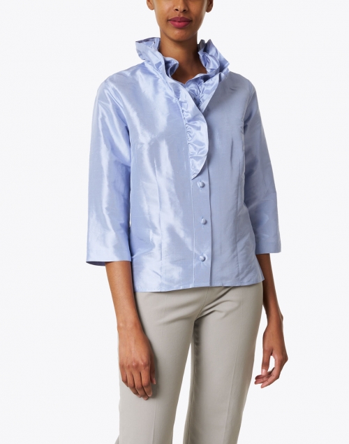 Front image - Connie Roberson - Celine Cortez Purple Silk Shirt