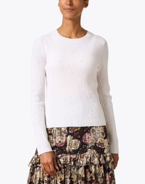 Front image - White + Warren - White Pearl Cashmere Sweater
