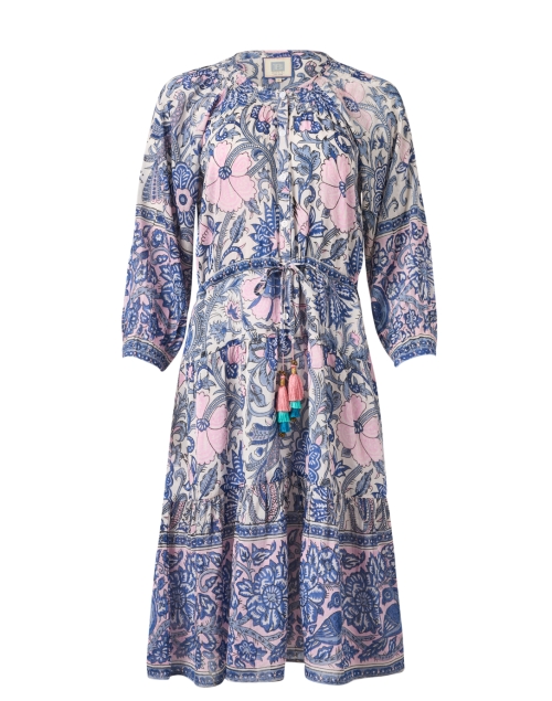 Product image - Bell - Colette Blue and Pink Floral Cotton Silk Dress
