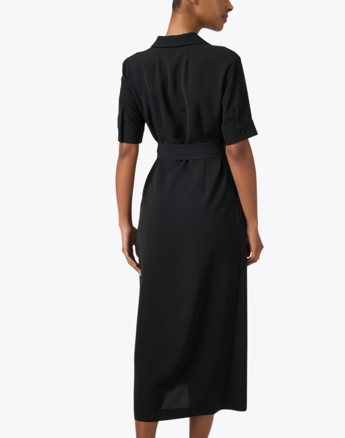 Front image - Lafayette 148 New York - Black Belted Shirt Dress